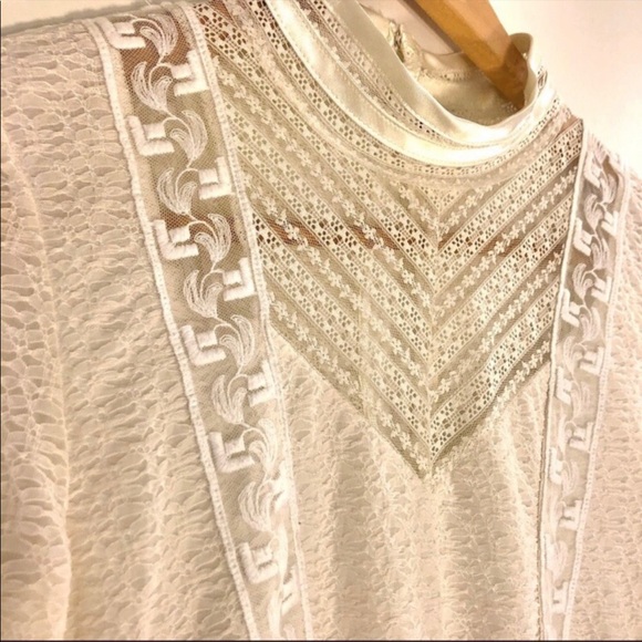 Free People Victorian White Lace Peplum Top - Picture 5 of 10